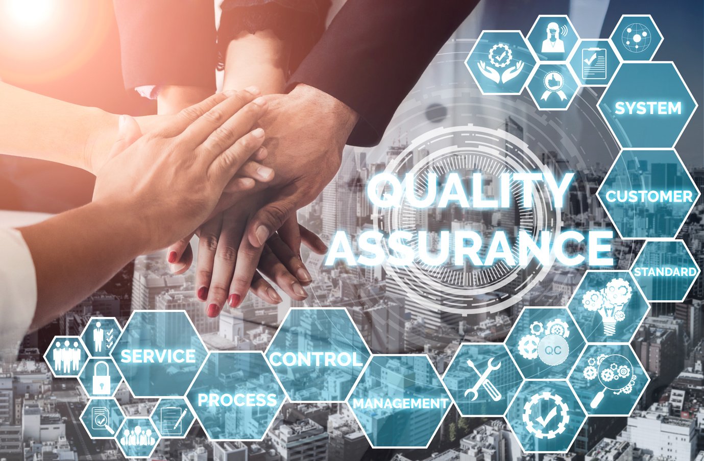 QA Quality Assurance and Quality Control Concept